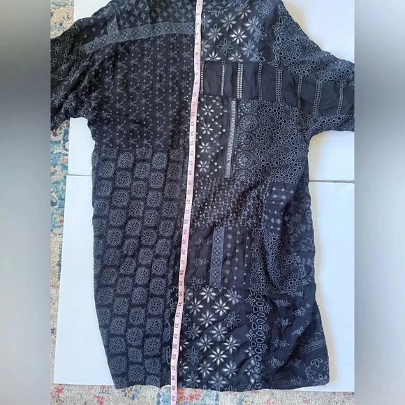 NWT Johnny Was Sanded Black Blysse Patchwork Kimono Woman Sz M Medium MSRP $445 - Picture 13 of 13